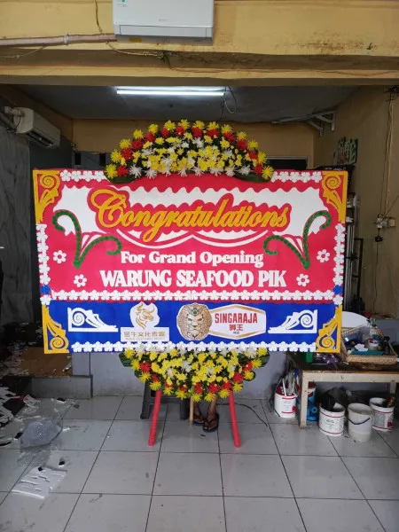 Papan Bunga Ucapan Selamat Kemiri Muka Beji